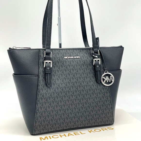 Michael Kors Handbags - Michael Kors Large Top Zip Charlotte Tote Black